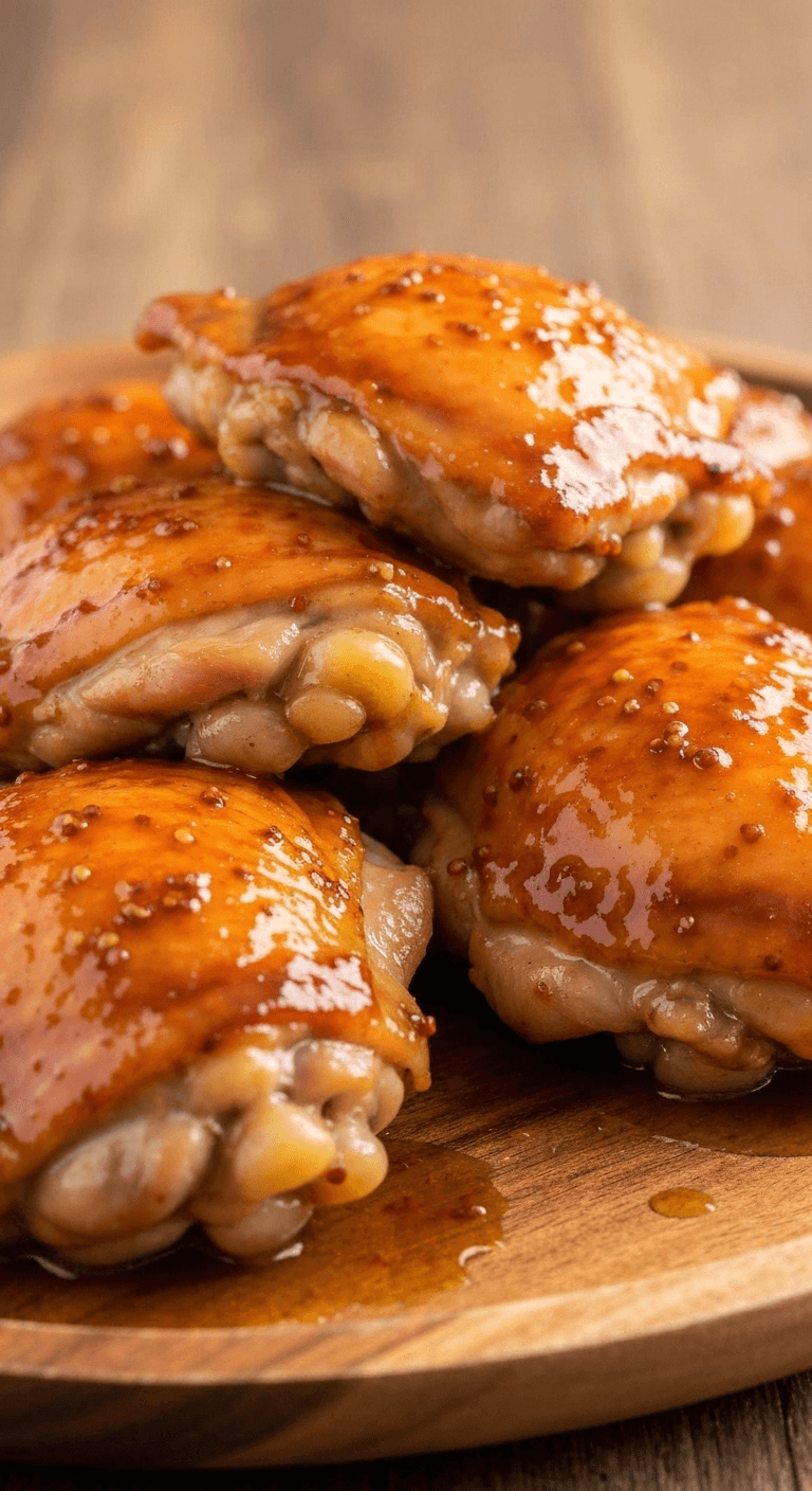 Honey Mustard Glazed Chicken Thighs