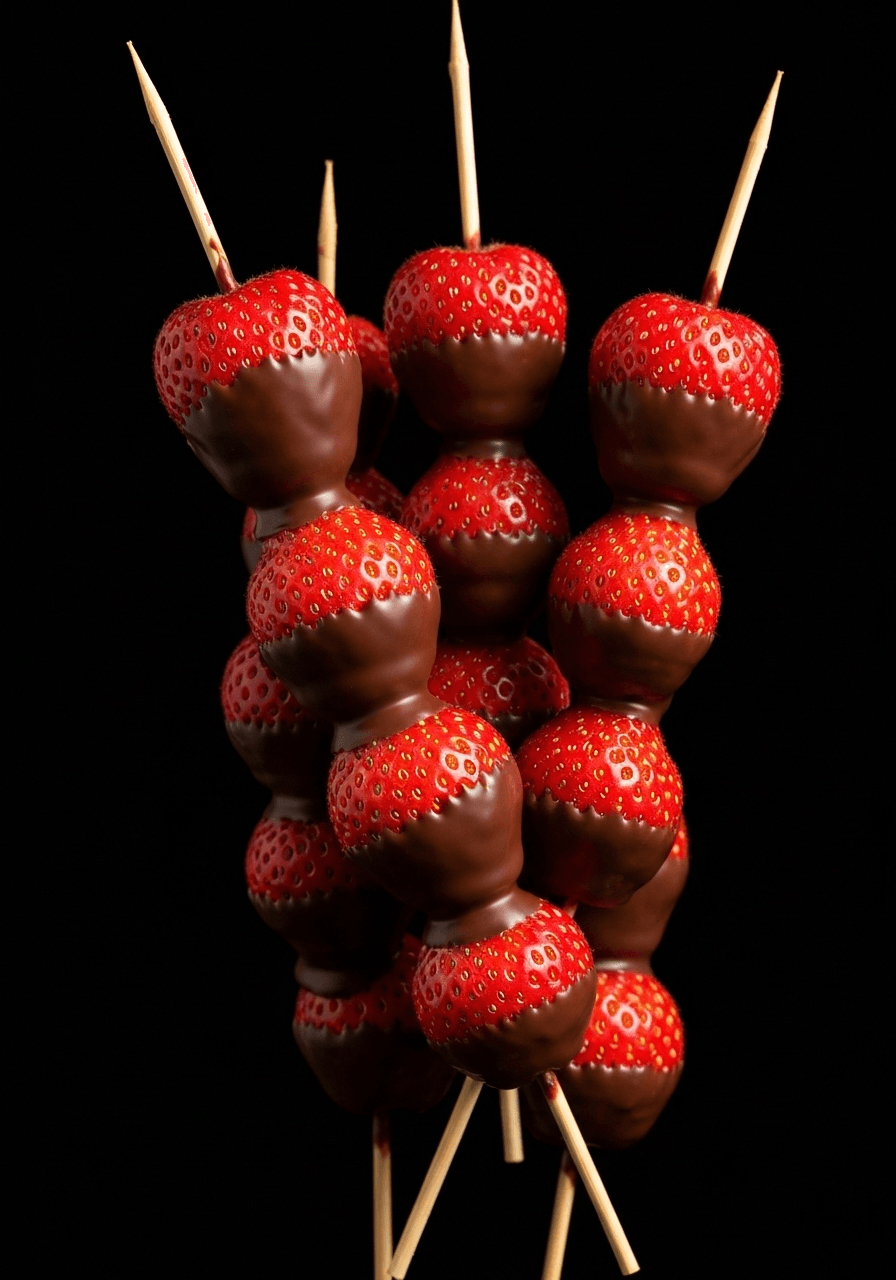 Chocolate Dipped Strawberry Skewers