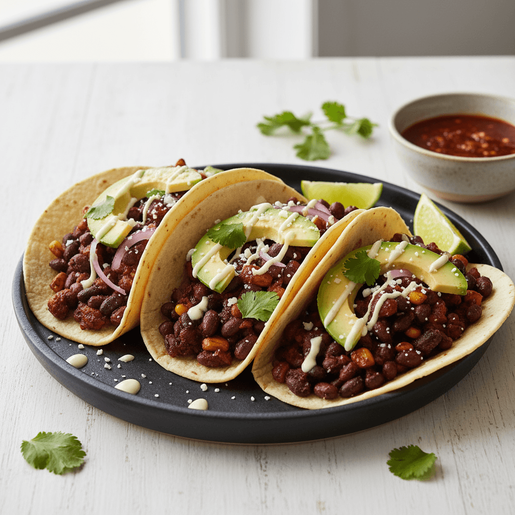 Smoky Black Bean Tacos with Avocado
