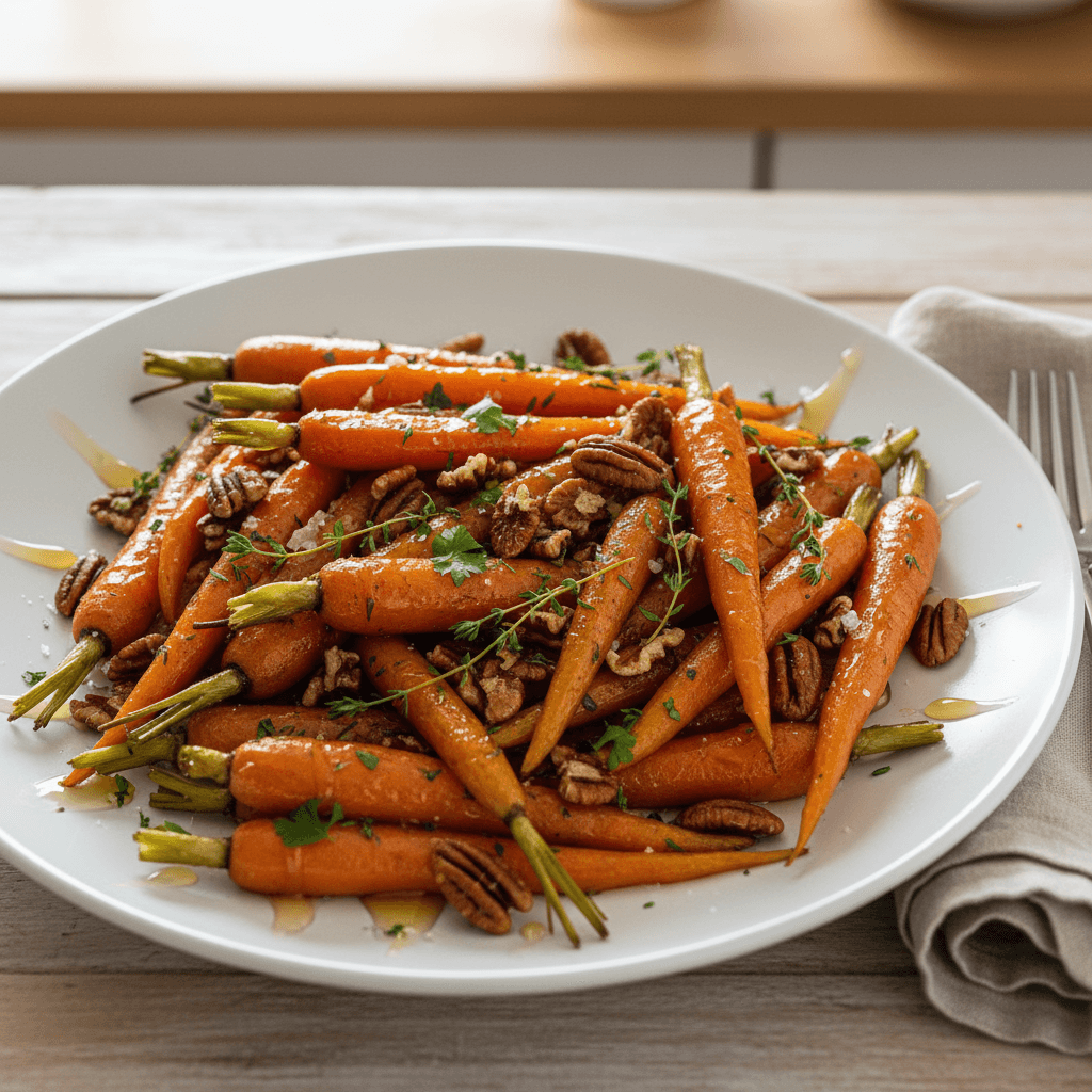 Honey-Glazed Roasted Carrots with Toasted Pecans